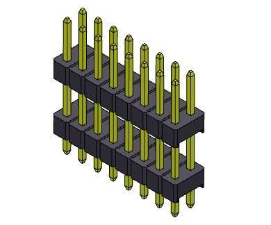 ТИП 2 *2PIN ПОГРУЖЕНИЯ строки заголовка 1000MΩ 2.54mm Pin двойное к 2*40PIN H=2.54MM