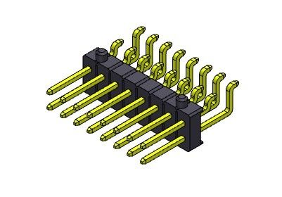 ТИП строки SMT соединителя 2.54mm заголовка Pin одиночный с колышками 2*2PIN к 2*40PIN H=2.54MM