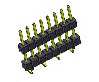 ТИП строк SMT соединителя 2.54mm заголовка Pin двойной с колышками 1*2PIN к 1*40PIN H=2.54MM