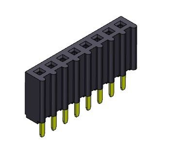 Женский ТИП 1 *2PIN погружения строки соединителя 2.54mm заголовка одиночный к 1*40PIN H=8.50mm