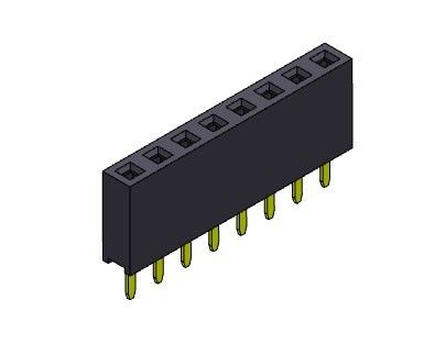 Женский ТИП 1 *2PIN погружения строки соединителя 2.54mm заголовка одиночный к 1*40PIN H=7.10mm