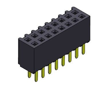 Женское ТИП 2 *2PIN погружения строки соединителя 2.54mm заголовка двойное к 2*40PIN H=8.50mm