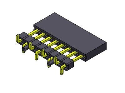 Женской тип 1 повышенный строкой прессы пригонки SMT соединителя 2.54mm заголовка одиночной *2PIN к 1*40PIN