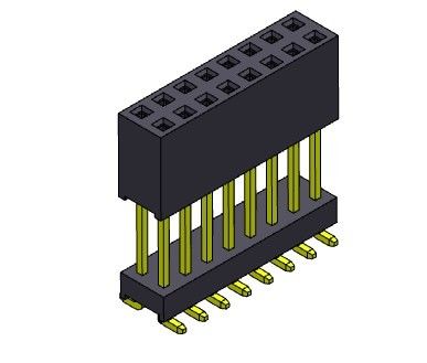 Женской тип 2 повышенное строкой прессы пригонки SMT соединителя 2.54mm заголовка двойной *3PIN к 2*40PIN