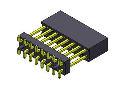 Женской тип 2 повышенное строкой прессы пригонки SMT соединителя 2.54mm заголовка двойной *3PIN к 2*40PIN