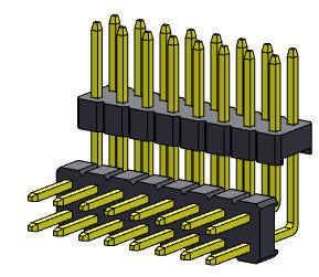 Стога строки соединителя 2.00mm заголовка Pin ТИП 2 *2PIN двойного R/A к 2*40PIN