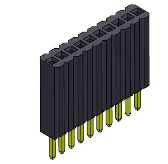 Тип 1 *2PIN женской строки соединителя 1.27mm заголовка одиночной прямой к 1*50PIN H=8.50mm