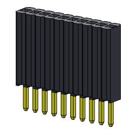 Тип 1 *2PIN женской строки соединителя 1.27mm заголовка одиночной прямой к 1*50PIN H=8.50mm