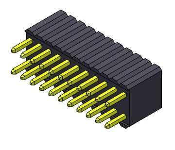 Тип 2 *3PIN женской строки соединителя 1.27mm заголовка двойной прямое к 2*50PIN H=4.60mm