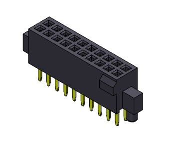 Женская строка соединителя 1.27mm заголовка двойная с типом 2 *3PIN Bump&amp;Pegs прямым к 2*50PIN H=4.40mm