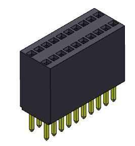 Тип 2 *2PIN женской строки соединителя 1.27mm заголовка двойной прямое к 2*35PIN H=8.50mm