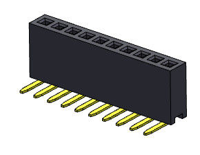 Тип 1 *2PIN женской строки соединителя 1.27mm заголовка одиночной R/A к 1*40PIN H=4.30mm