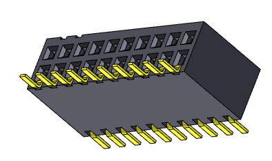 Женское тип 2 *2PIN входа SMT Sild строки соединителя 1.27mm заголовка двойное к 2*40PIN H=3.45mm