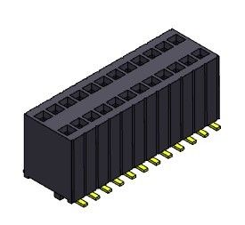 Женская строка соединителя 1.27mm заголовка двойная с типом 2 *3PIN колышков SMT к 2*50PIN H=5.75mm