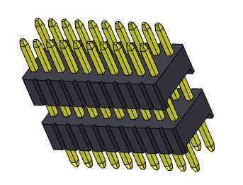 Стога строки соединителя 1.27mm Serise заголовка Pin тип 1.27*2.54mm 2*2PIN двойного прямой к 1*40PIN SQ0.46mm