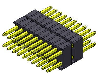 Стога строки соединителя 1.27mm Serise заголовка Pin тип 1.27*2.54mm 2*2PIN двойного прямой к 1*40PIN SQ0.46mm
