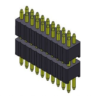 Стога строки соединителя 1.27mm Serise заголовка Pin тип 2 *2PIN двойного прямое к 2*50PIN SQ0.40mm