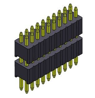 Стога строки соединителя 1.27mm Serise заголовка Pin тип 2 *2PIN двойного прямое к 2*50PIN SQ0.40mm