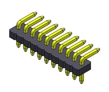 строка R/A 1*2PIN соединителей заголовка монтажной платы 1.27mm одиночная к 1*50PIN
