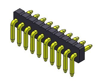 строка R/A 1*2PIN соединителей заголовка монтажной платы 1.27mm одиночная к 1*50PIN