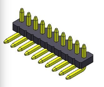 строка R/A 1*2PIN соединителей заголовка монтажной платы 1.27mm одиночная к 1*50PIN