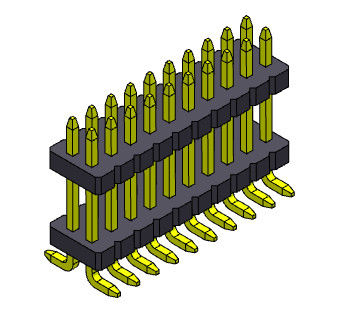Стога прямой SMT строки соединителя 1.27mm Serise заголовка Pin тип двойного с колышками 2*3PIN к 2*40PIN SQ0.40mm