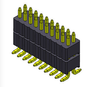 Стога прямой SMT строки соединителя 1.27mm Serise заголовка Pin тип двойного с колышками 2*3PIN к 2*40PIN SQ0.40mm