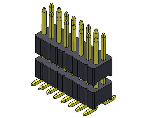 Стога прямой SMT строки соединителя 1.27mm Serise заголовка Pin тип двойного с колышками 2*3PIN к 2*40PIN SQ0.40mm
