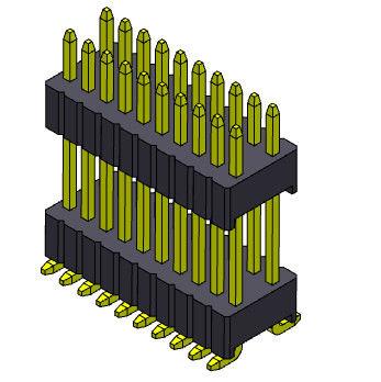 стога прямое SMT заголовка строки 1.27*2.54mm тип 2 *3PIN двойного женского к 2*40PIN SQ0.46mm