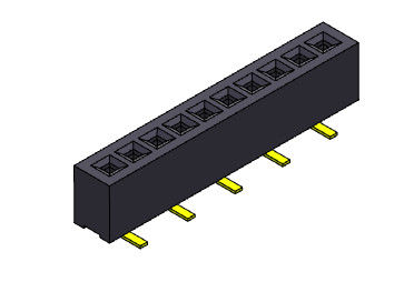 Женский тип 1 *2PIN строки SMT соединителя 1.00mm заголовка одиночный к 1*40PIN H=2.10mm
