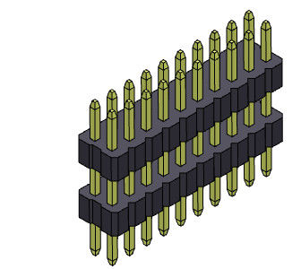 стога соединителя заголовка строки 1.00mm тип 2 *3PIN двойного прямое к 2*40PIN SQ0.30mm