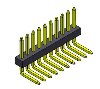 соединителя заголовка Pin 1.00mm электрические соединители Pin 1*2PIN женского R/A к 1*40PIN