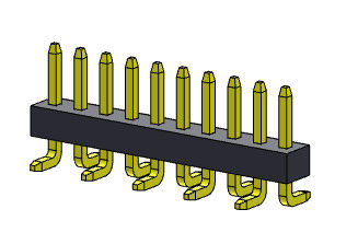 тип 1 *2PIN соединителя SMT заголовка Pin одиночной строки 1.00mm женский к 1*40PIN