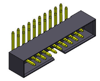 Тип 2 *8-2*25Pin двойной строки заголовка коробки тангажа 2AMP 2mm прямоугольное