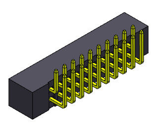 Тип 2 *8-2*25Pin двойной строки заголовка коробки тангажа 2AMP 2mm прямоугольное