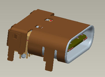 Женские тип соединитель SMT Usb 3,1 реверзибельный c окунает 1.2mm 10000 циклов минимальное